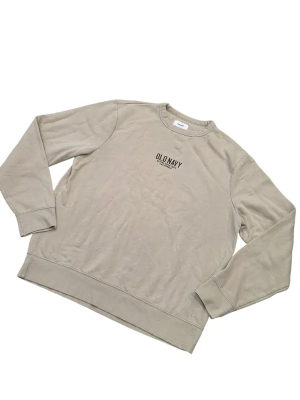 Old Navy Beige Crewneck Sweatshirt XL Cotton Blend Casual Long Sleeve fall winte - Image 5