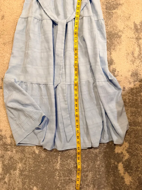 SHEIN Light Blue Ruffled Dress with Waist Tie - Image 7