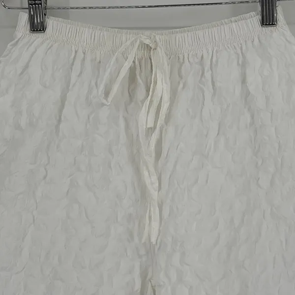 Simply Southern White Seersucker Pajama Set Short Sleeve Black Trim‎ Small NWT - Image 12