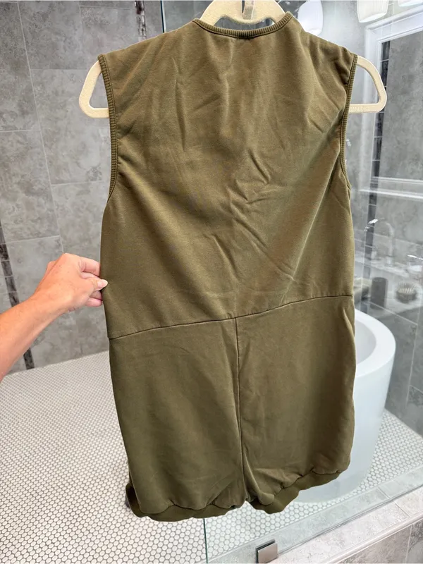 Amazon Olive Green V-Neck Sleeveless Romper - Image 2
