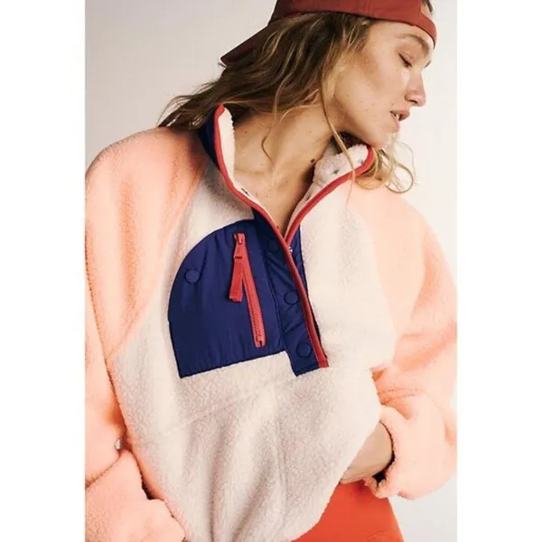 FREE PEOPLE Hit The Slopes Colorblock Pullover Sport Canvas Combo Size X-Small - Image 11