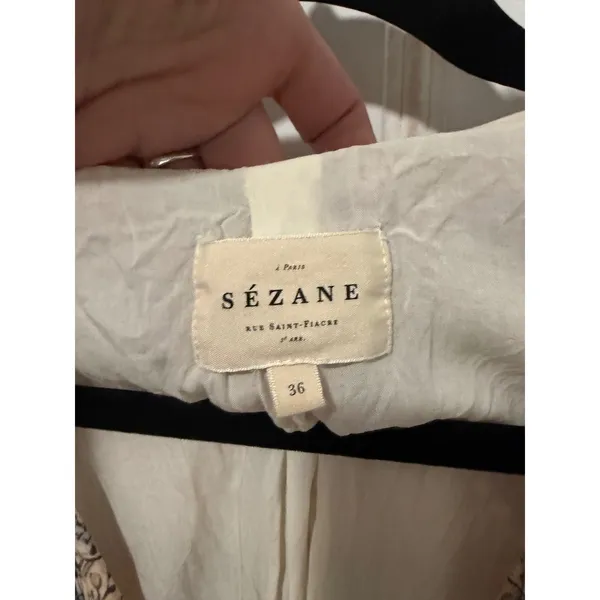 Sezane Raiana Dress Long Sleeveless Embroidered Patchwork Button Maxi 36 - Image 5