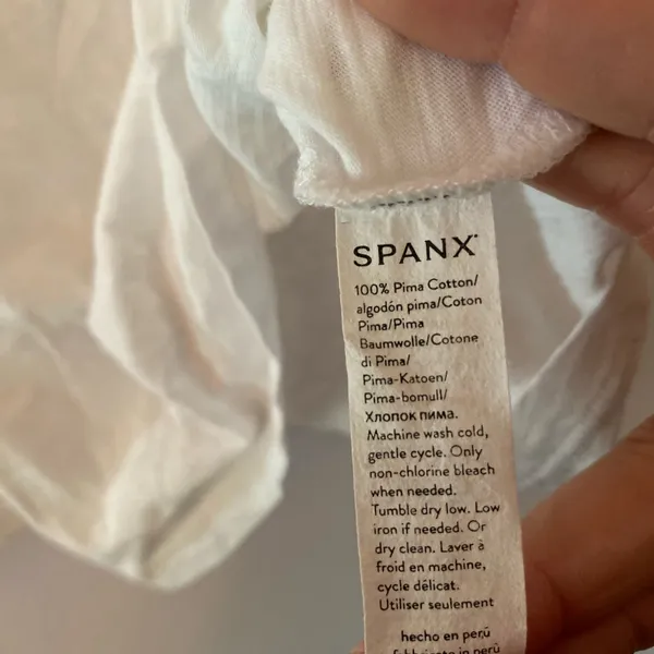 SPANX White V-neck T-Shirt 100% Pima Cotton Minimalist Basic Tee Women's size 3X - Image 8