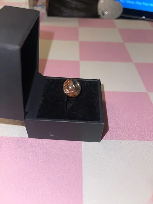 This is a Persona Sterling Silver "Soft Pink Fiery Copper" bead charm with a sterling silver core. - Image 2