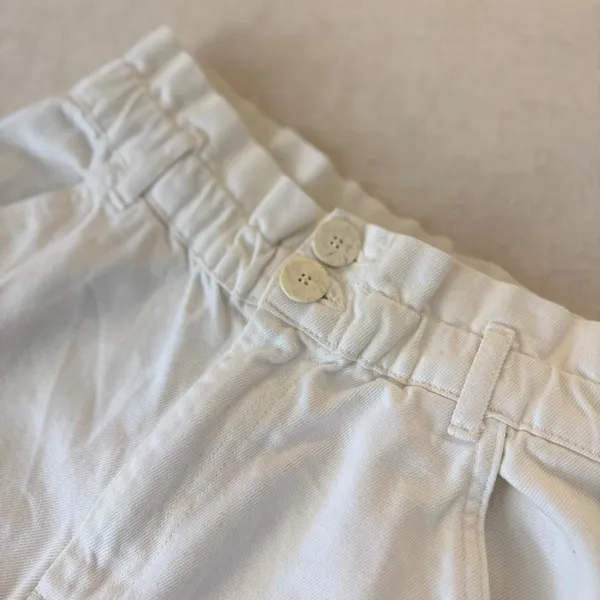 Zara White High Waisted Paperbag Denim‎ Jeans Tapered Leg XS - Image 3