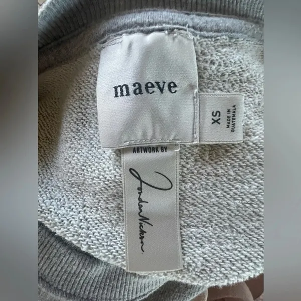 Maeve Anthropologie Jordan Nickson Wine and Cheese Graphic Sweatshirt XS - Image 7