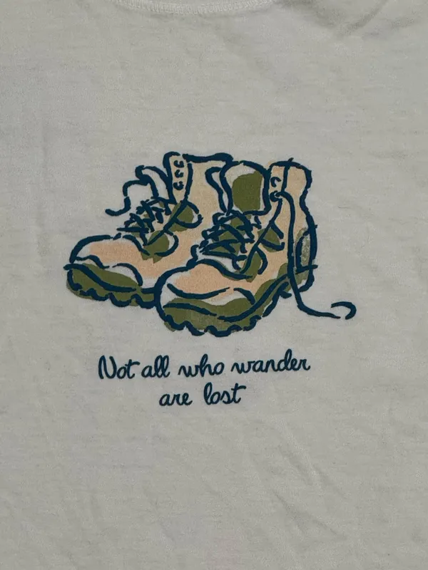 Life is Good Hiking Not All Who Wander Short Sleeve Tee Shirt Women’s Large - Image 3