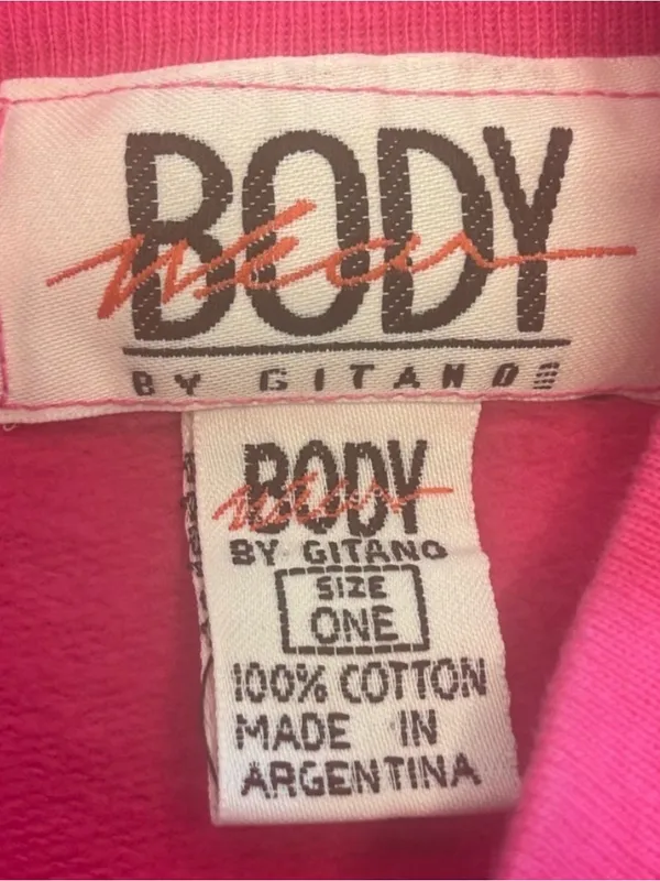 Vintage 90s Gitano Mock Neck Sweatshirt Pink World Athlete Globe Graphic OS - Image 6