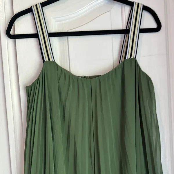 Zara Green High Low Sundress for Wedding Guest - Image 3