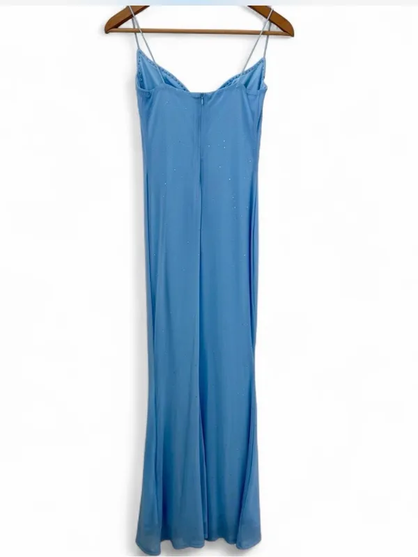 Parthea Light Blue Crystal Mesh Maxi Dress - Image 10