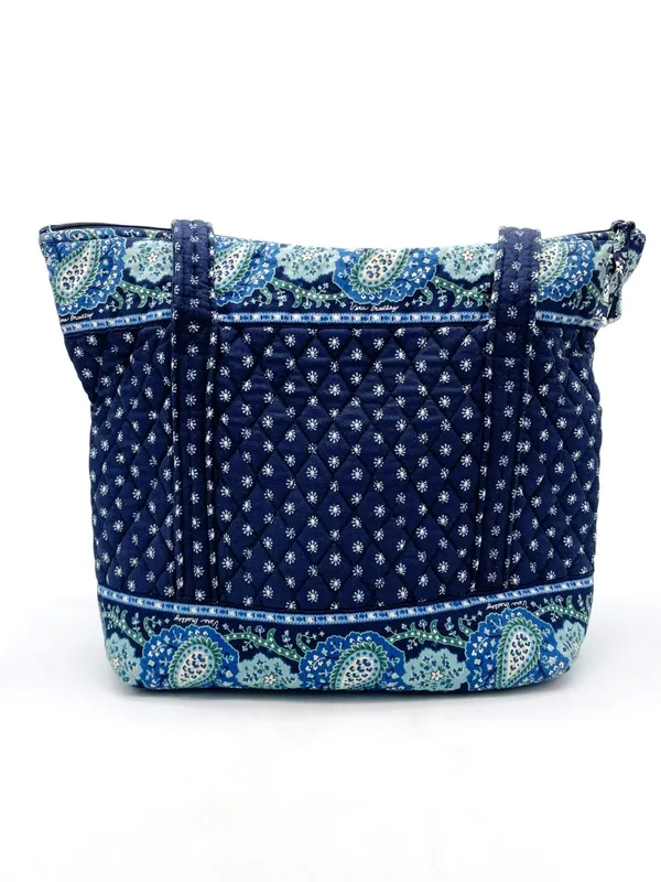 Vera Bradley Seaport Navy Villager Scalloped Tote Bag Floral Vintage 2002 Y2K - Image 4