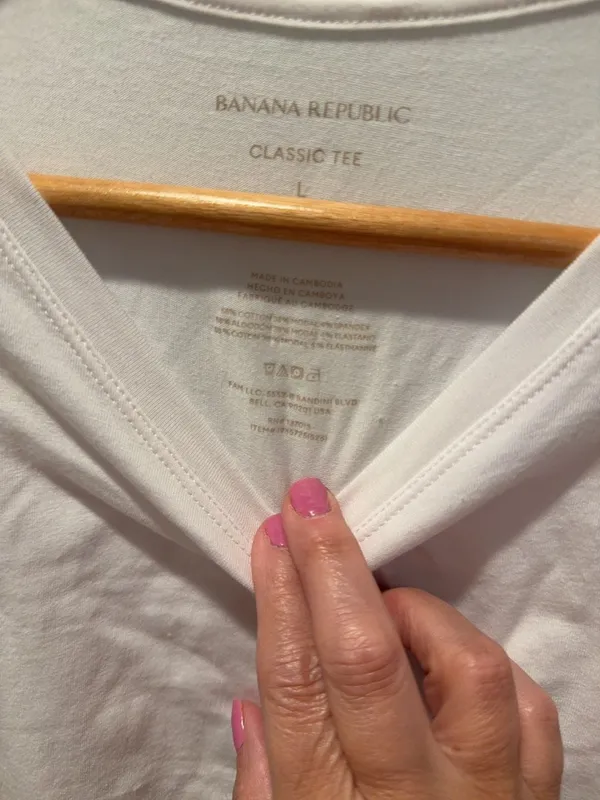 Banana Republic Classic Tee White Size L - Image 3