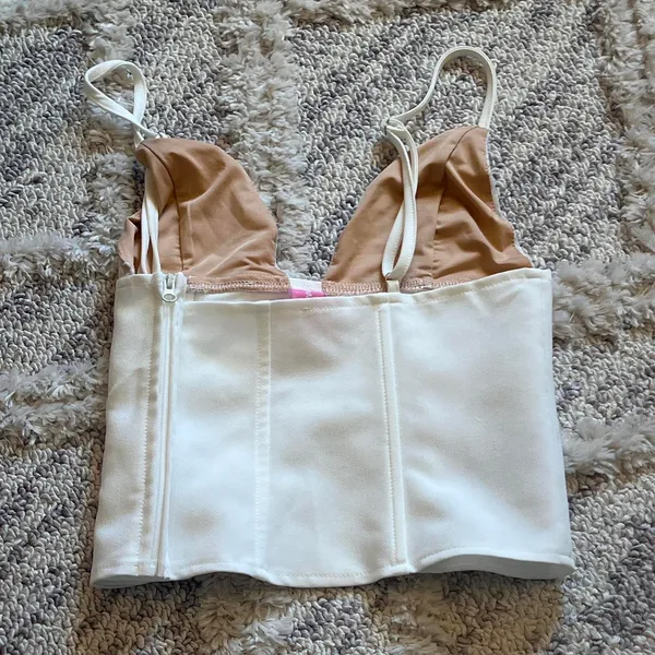 Edikted White Lace Tank Top - Image 3