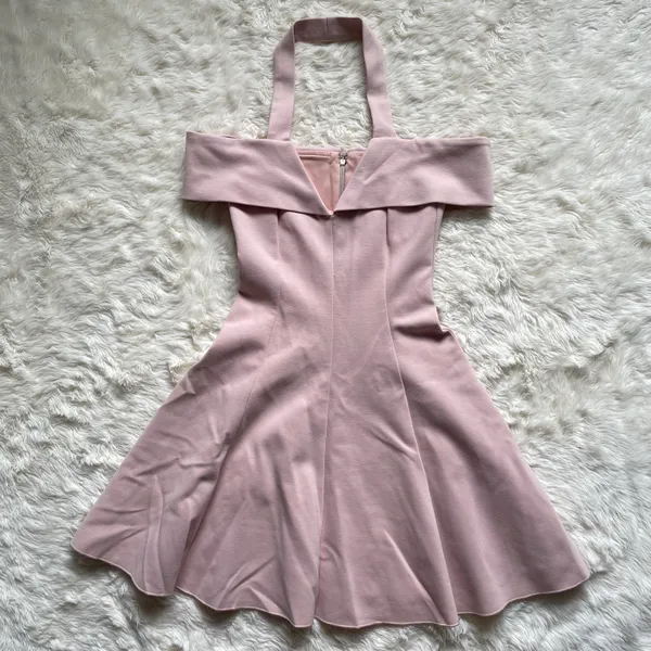 Nicholas x Dress Sadie Halter Mini in Blush Pink 0 NWT New - Image 2