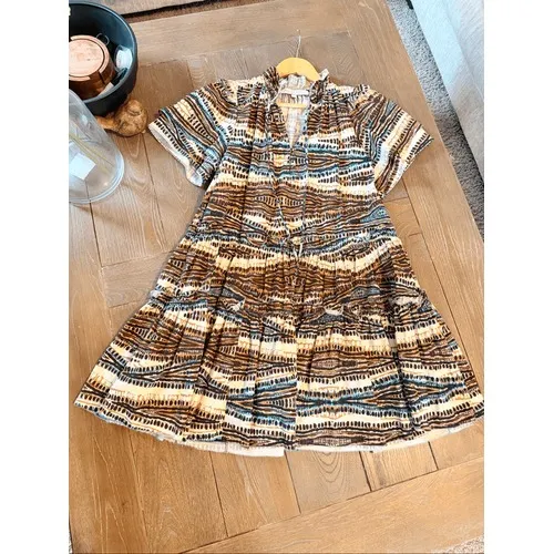 Hunter Bell Jenkins Dress Womens Brown Tribal Tiered Mini Size S - Image 8