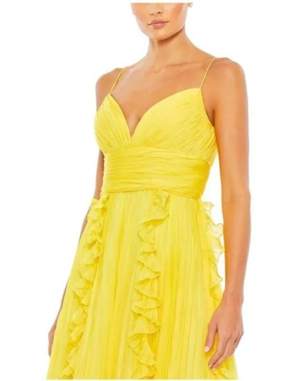 MAC DUGGAL Ruffle Chiffon Gown in Sunshine Size US 6 - Image 8