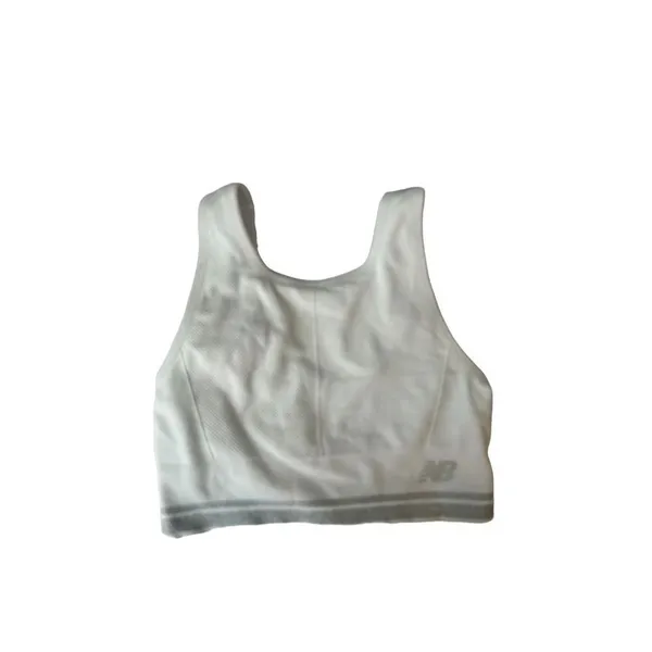 New Balance white sports bra size small preworn - Image 2