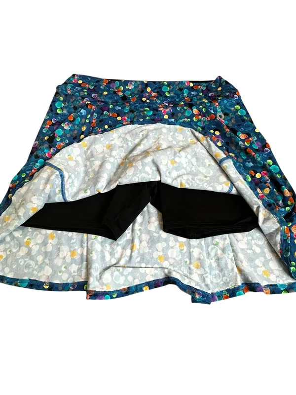Dona Jo Ultimate Skirt Skort Blue Multicolor Pickleball Golf Athleisure Tennis - Image 2
