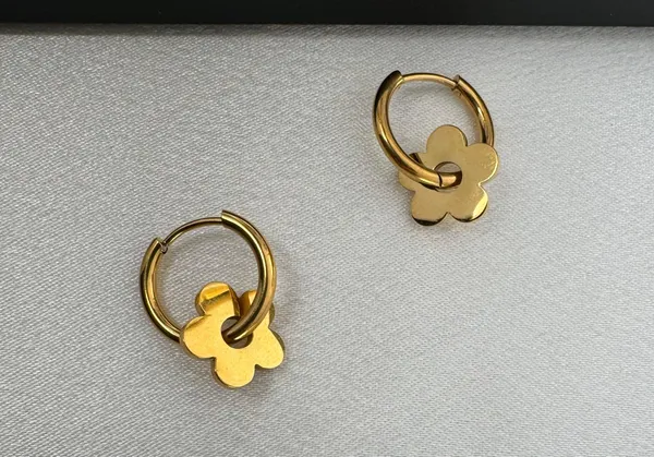 Elegant Flower Hoop Earrings for Women - Image 3