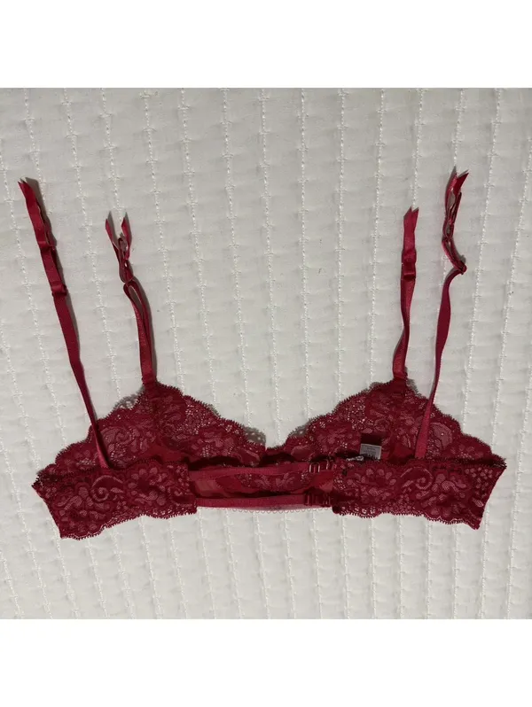 Victoria’s Secret Red Lace & Mesh Garter Belt Lingerie Sz XS Extra Small - Image 4