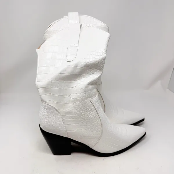 Amazon White Croc Cowboy Boots size 9 Western Festival Cowgirl Boots - Image 3