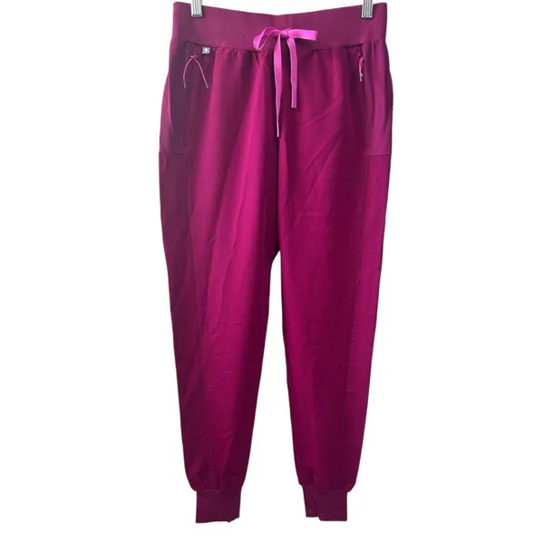 Figs Boston Slim Jogger Scrub Pants in Dark Magenta Size XX-Small NWT - Image 2