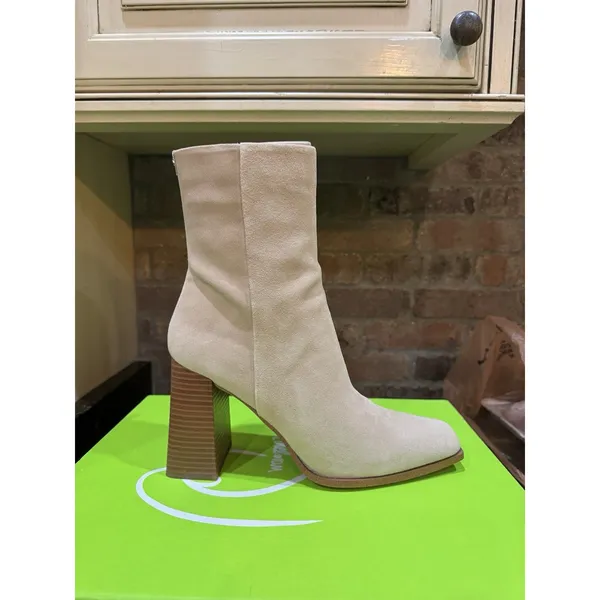 Sam Edelman Ivette Sesame Suede Block Heel Booties I3314L2250 Size 10 - Image 2