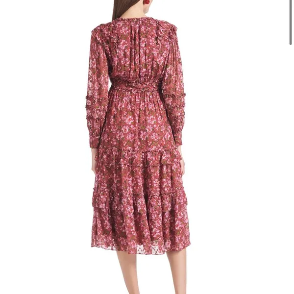 Sachin & Babi Size 10 Ronnie Printed Floral Ruffle‎ Dress - Image 2