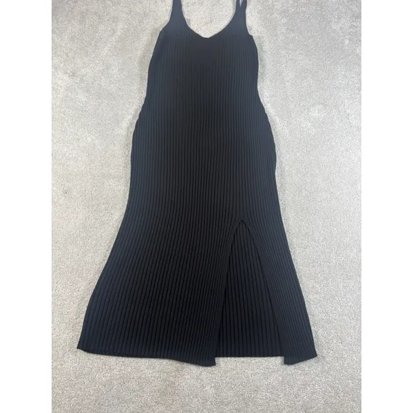 Abercrombie & Fitch Ribbed Midi Dress Ivory V-Neck Tank Sweater‎ Slit Size S - Image 6