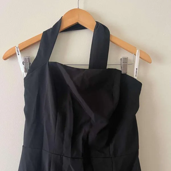 NWOT Black Formal One Shoulder Long Bridesmaid Prom Dress Size 6 - Image 3