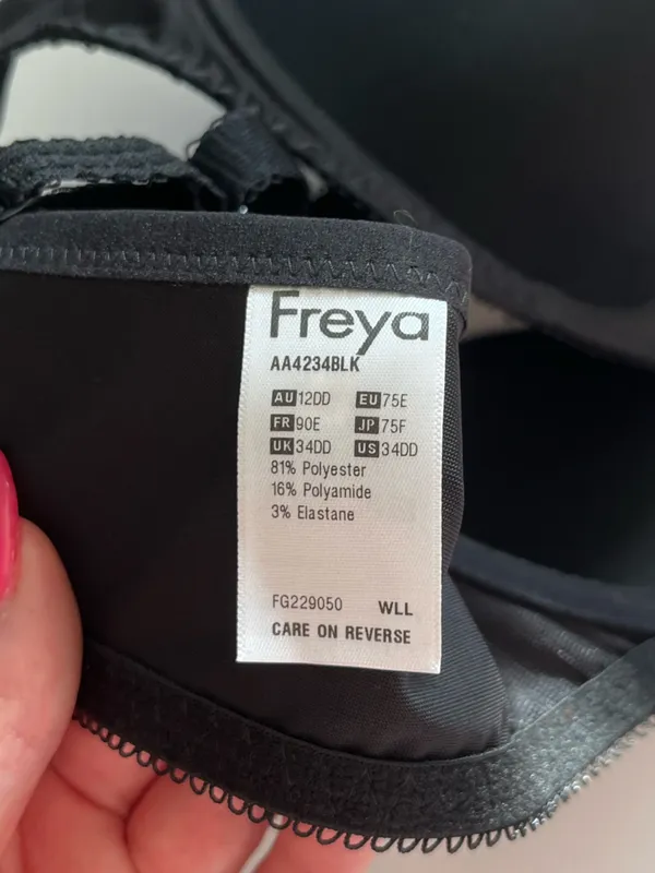 Freya Deco Molded Plunge Bra Black Size 34DD NEW NWT - Image 5