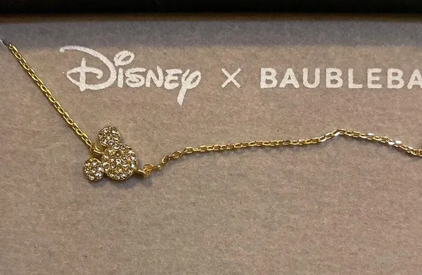 BaubleBar X Disney Mickey Mouse and Minnie Asymmetrical Necklace Set - Image 4