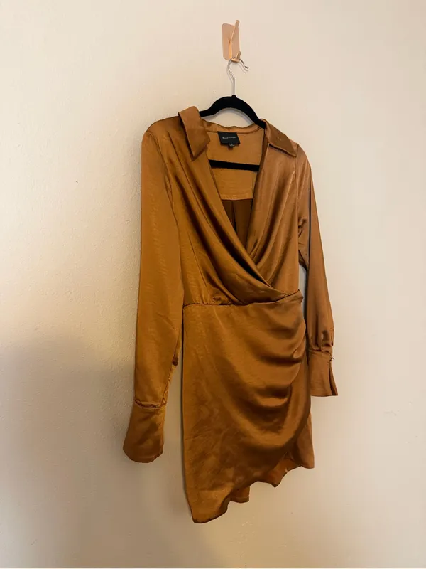 LINE & DOT Bella‎ Mini Dress In Camel Size Small Revolve - Image 3