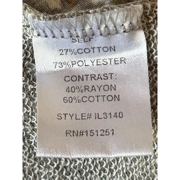 In Loom Taupe Bandana Patchwork Distressed Pullover L - Image 7