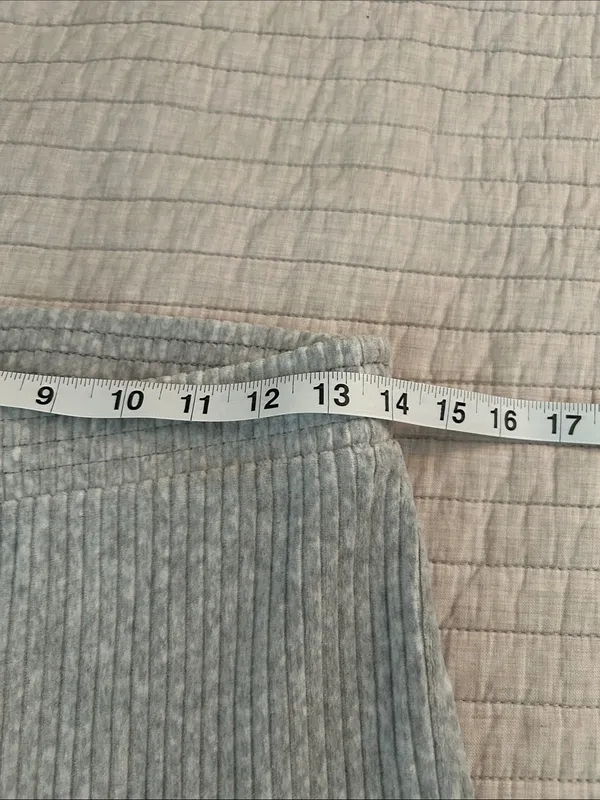 Aerie groove on velour light grey high rise pull on flare lounge pants M - Image 8