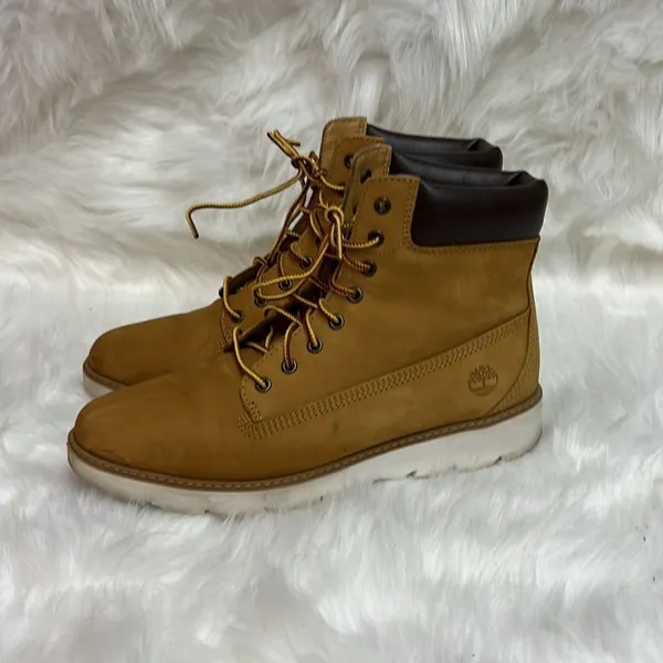 Keeley Field Timberland Lace‎ Up Wheat Nubuck Boots A18 - Image 2