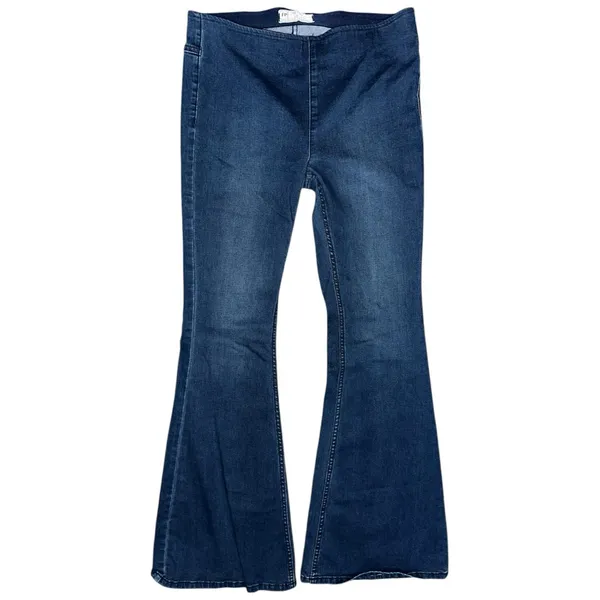 Free People Women’s Size 30 Dark Blue 61855 Pull On Flare Leg 2 Pockets Jeans - Image 5