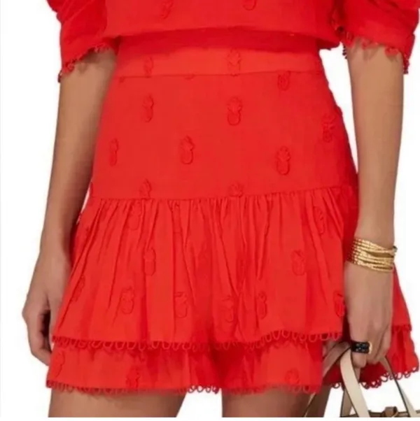 Farm Rio Women's 3D Pineapple Mini Skirt Size S - Image 7