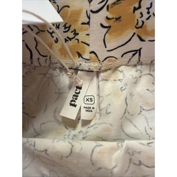 Pact NWT Organic Cotton Mini Skirt Circle Skater Sz XS Floral Pockets A-line - Image 3