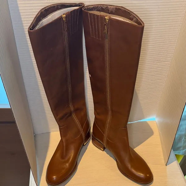 Michael Kors Brown Knee-High Leather Boots - Image 4