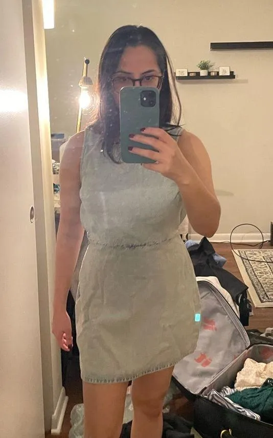 Zara blue denim mini dress - Image 4