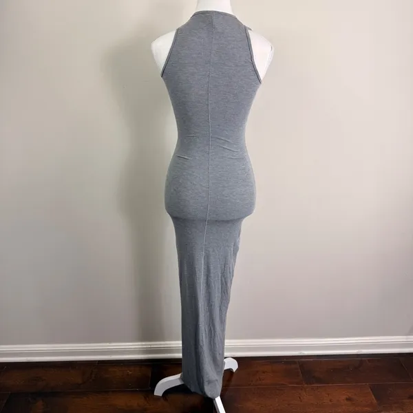 SKIMS Soft Lounge Rib Cutout Nightgown Heather Grey XXS Sleeveless Maxi Dress - Image 4