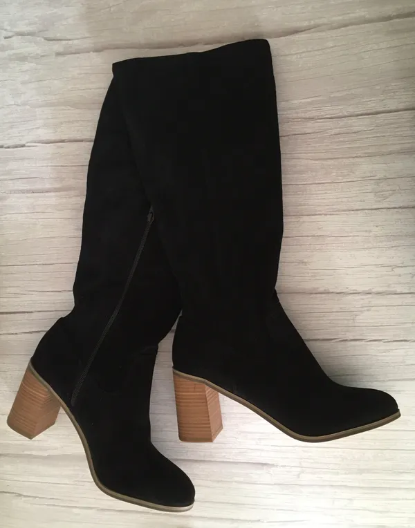 Black Knee High Boots, Size 11 - Image 3