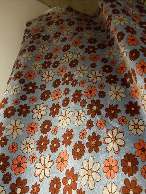 Cotton Candy LA Maxi Halter Slip Dress M Satin Blue Brown Floral Hippie Boho Vtg - Image 6