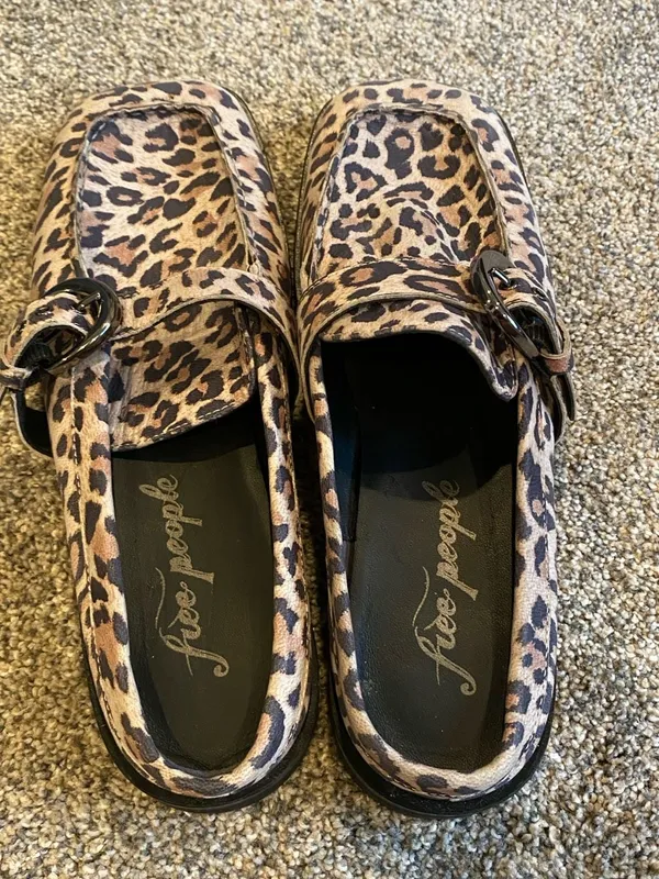 Free People Mazie Mule In Leopard Suede Size 39/ 8.5 - Image 7