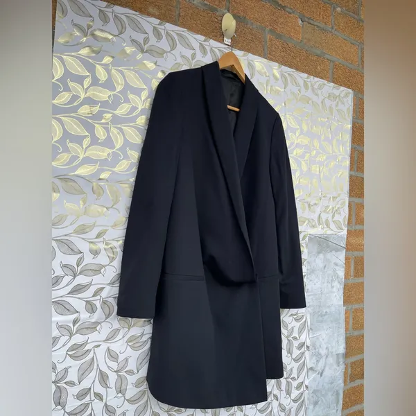 AllSaints Verne Draped Blazer Dress - Avant Garde Asymmetric - Black EU 36 - Image 4