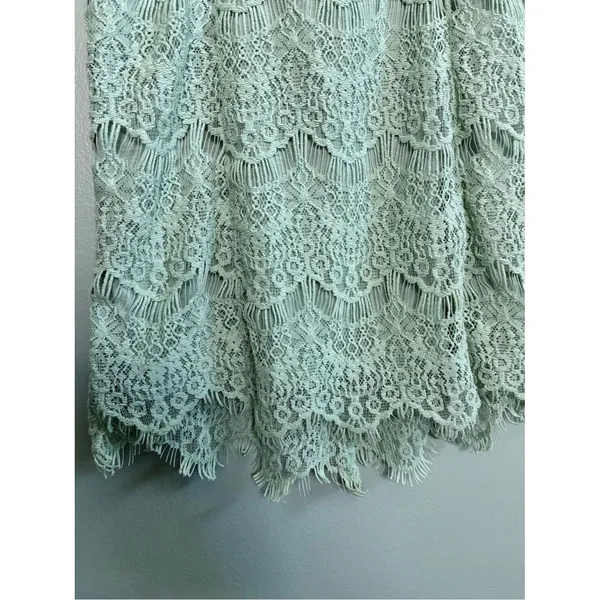 Free People Daydream Fairy Mint Bodycon Mini Lace Open Back Slip Dress Size S - Image 3