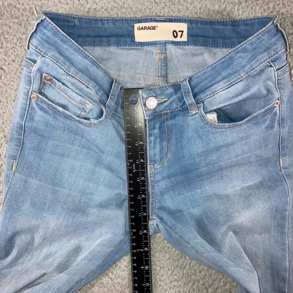 Garage Jeans Women 28x29 Light Wash Low‎ Rise Stretch Denim Slim Fit Skinny - Image 5