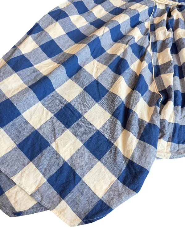 Maeve Blue White Buffalo Check Dress Asymmetrical Hem Sleeveless X-Large Women's - Image 11