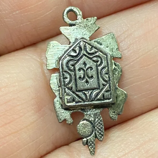 Vintage 800 Silver Cookoo Clock Bird Charm Pendant - Image 2